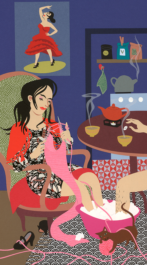 Flamenco, Papier découpé, 43 × 24 cm, 2014