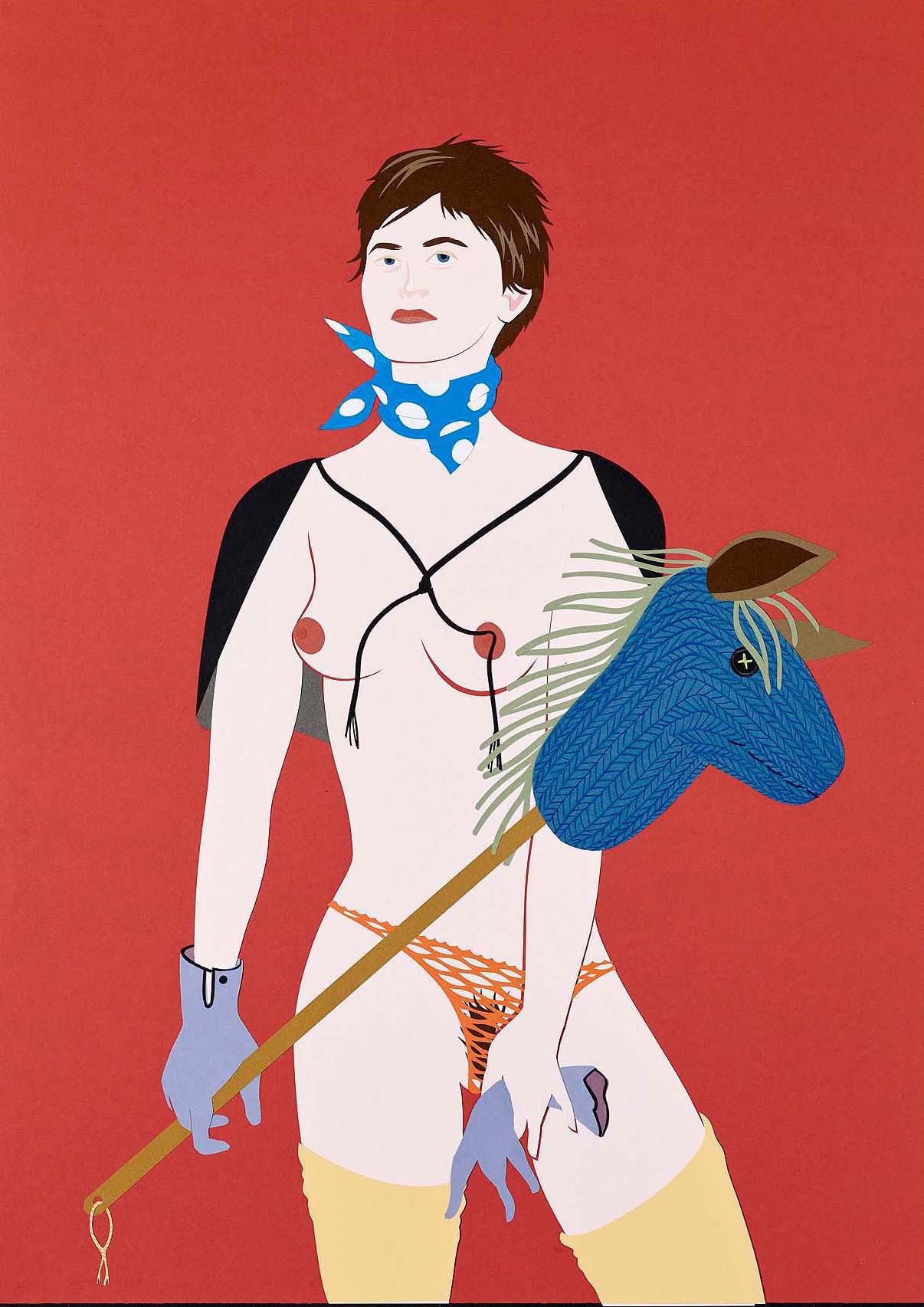 La cavalière, Papier découpé, 84 × 64 cm, 2014