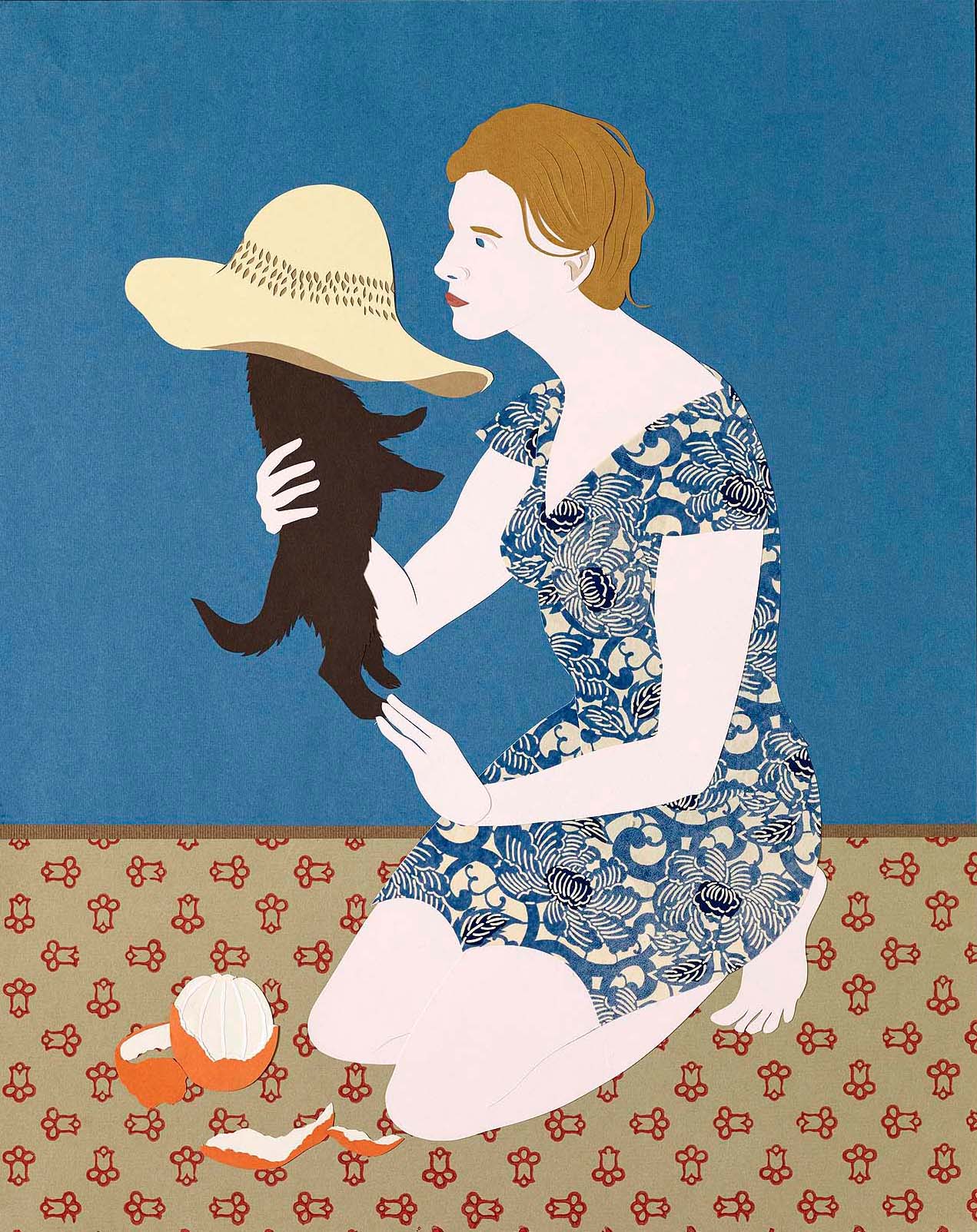 Le chiot, Papier découpé, 49 × 39 cm, 2014