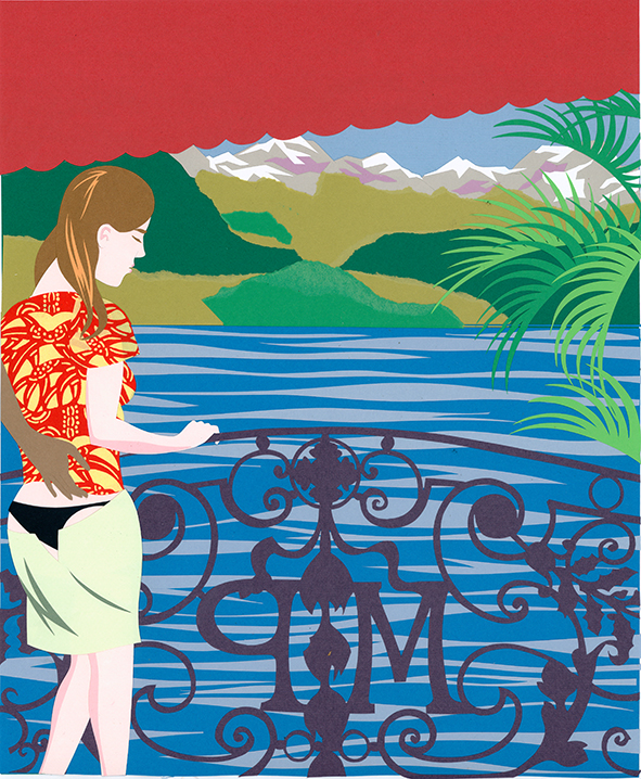 Léman, Papier découpé, 52 × 32 cm, 2014