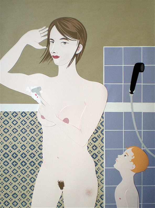 Les poils, Papier découpé, 58 × 44 cm, 2014