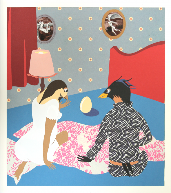 L'oeuf n°3, Papier découpé, 34,5 × 30,5 cm, 2014