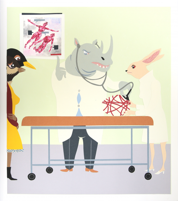 L'oeuf n°12, Papier découpé, 34,5 × 30,5 cm, 2014