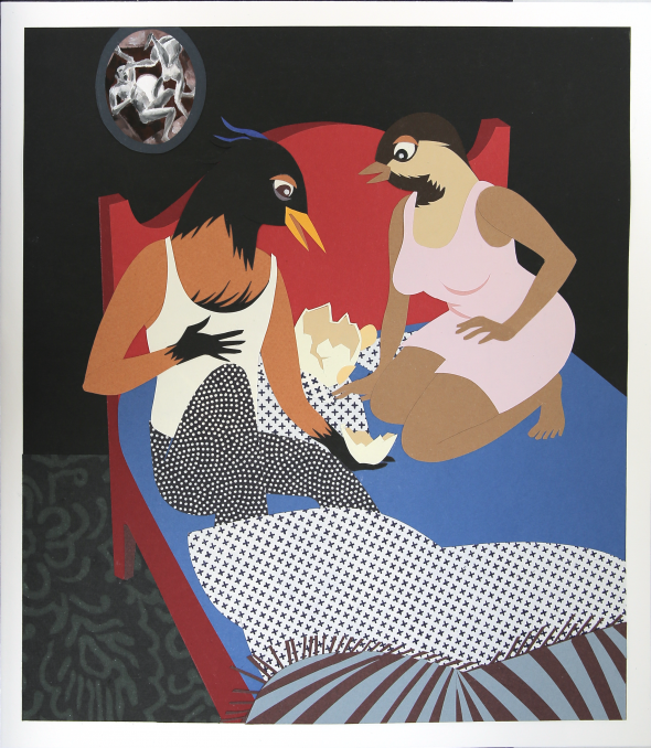 L'oeuf n°16, Papier découpé, 34,5 × 30,5 cm, 2014