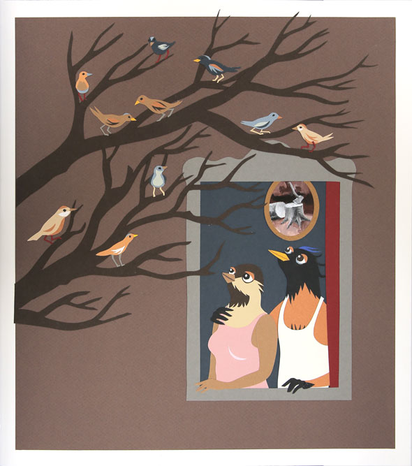 L'oeuf n°19, Papier découpé, 34,5 × 30,5 cm, 2014