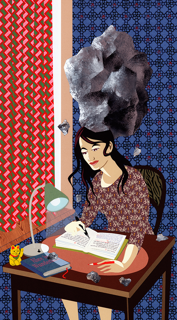 Migraine, Papier découpé, 43 × 24 cm, 2014