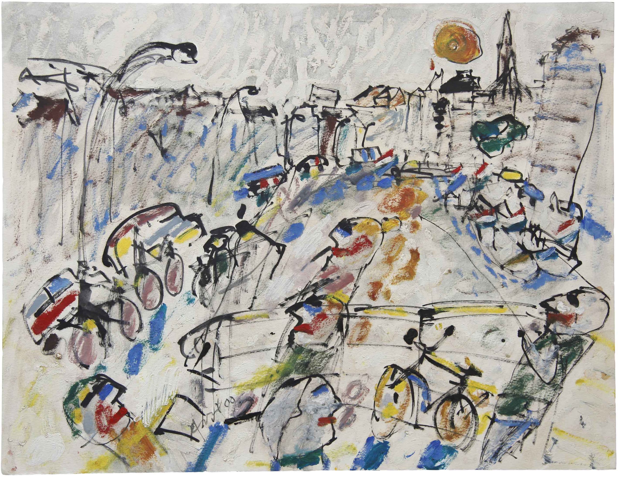 Amsterdam n°2, Huile sur papier, 50 × 65 cm, 1999