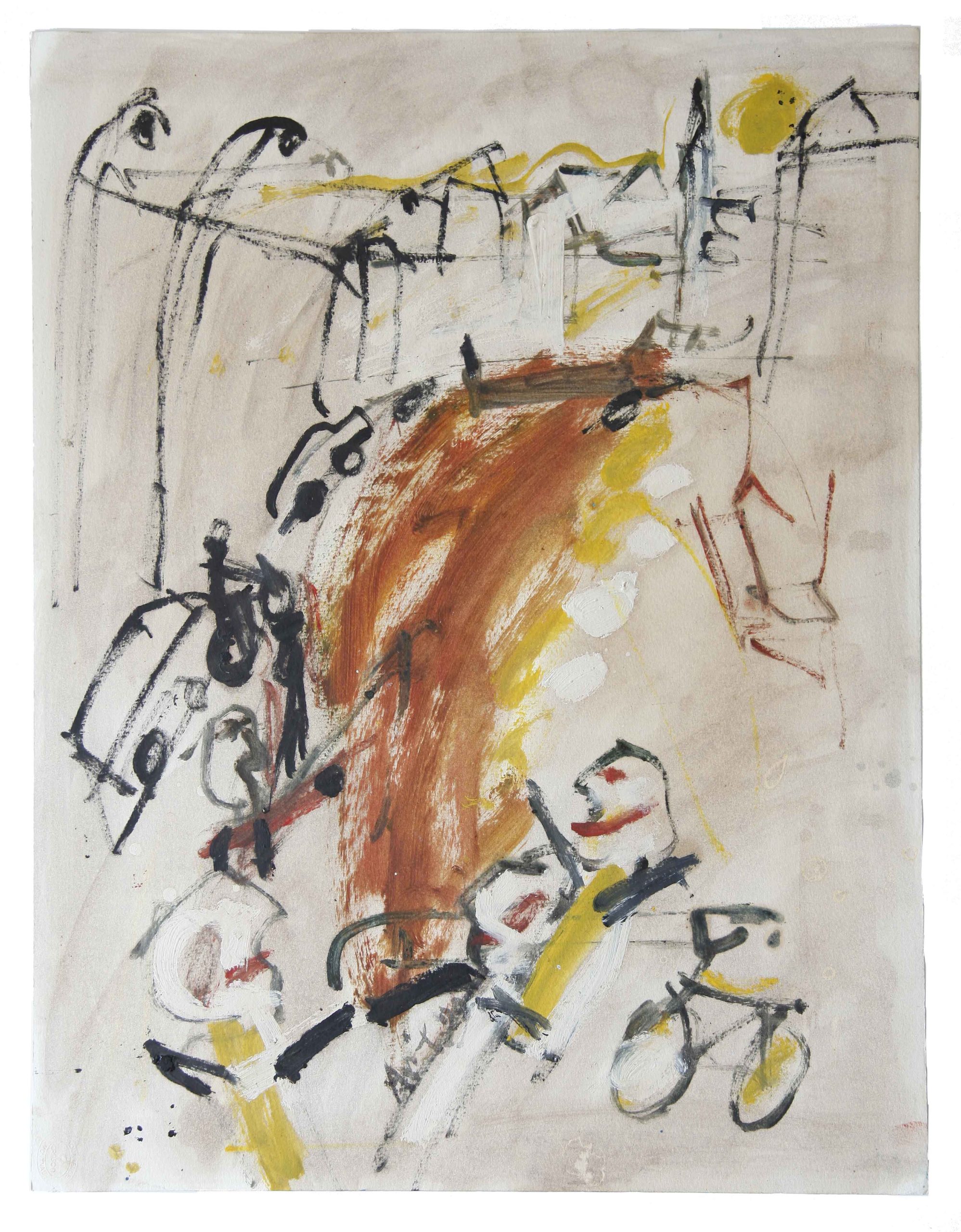 Amsterdam n°10, Huile sur papier, 65 × 50 cm, 1999