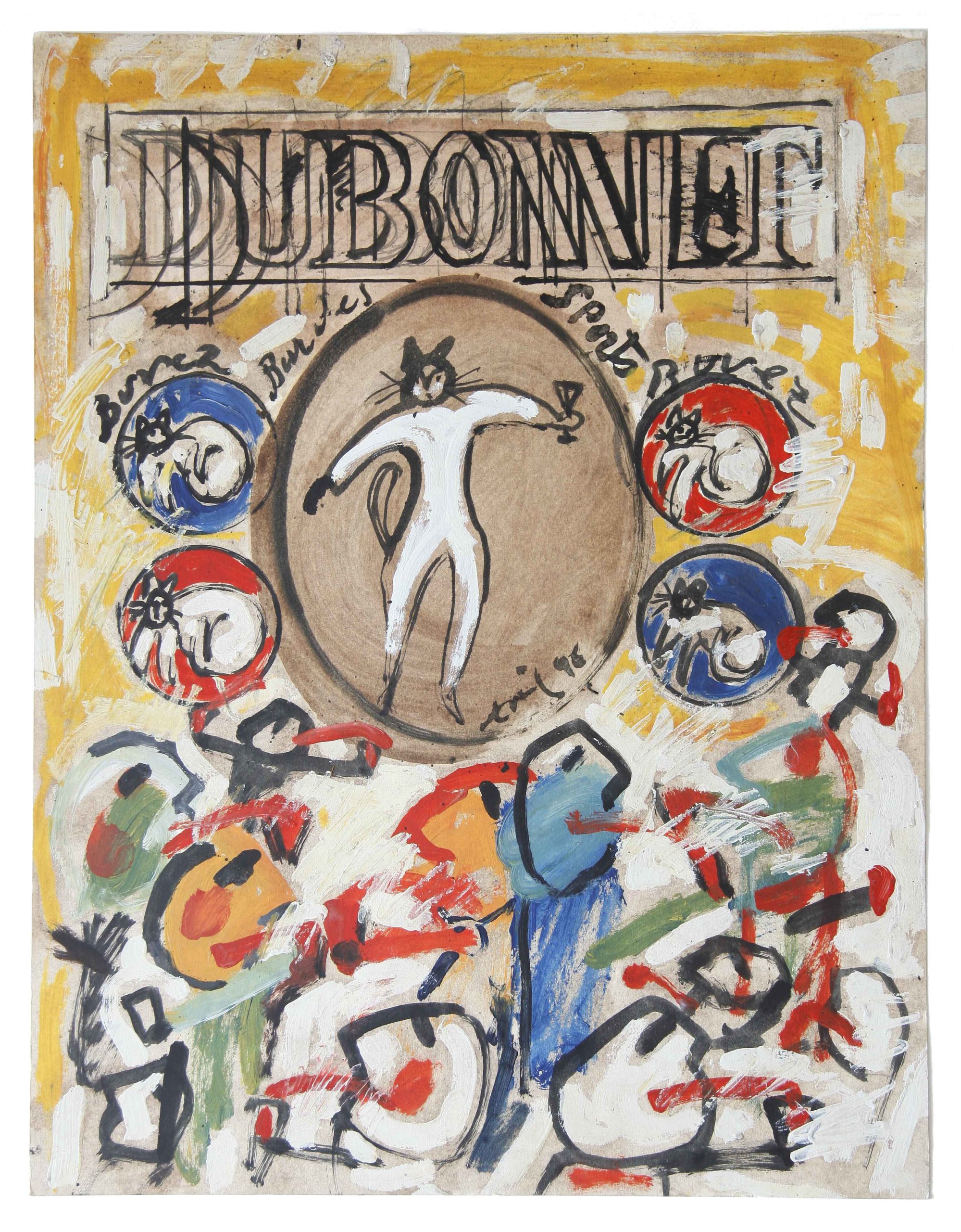 Dubonnet n°8, Huile sur papier, 65 × 50 cm, 1996