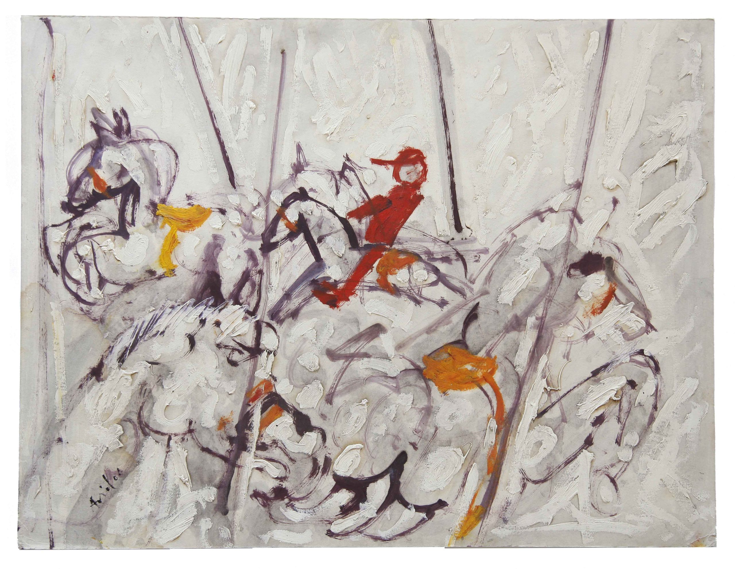 Manège n°5, Huile sur papier, 50 × 65 cm, 2006