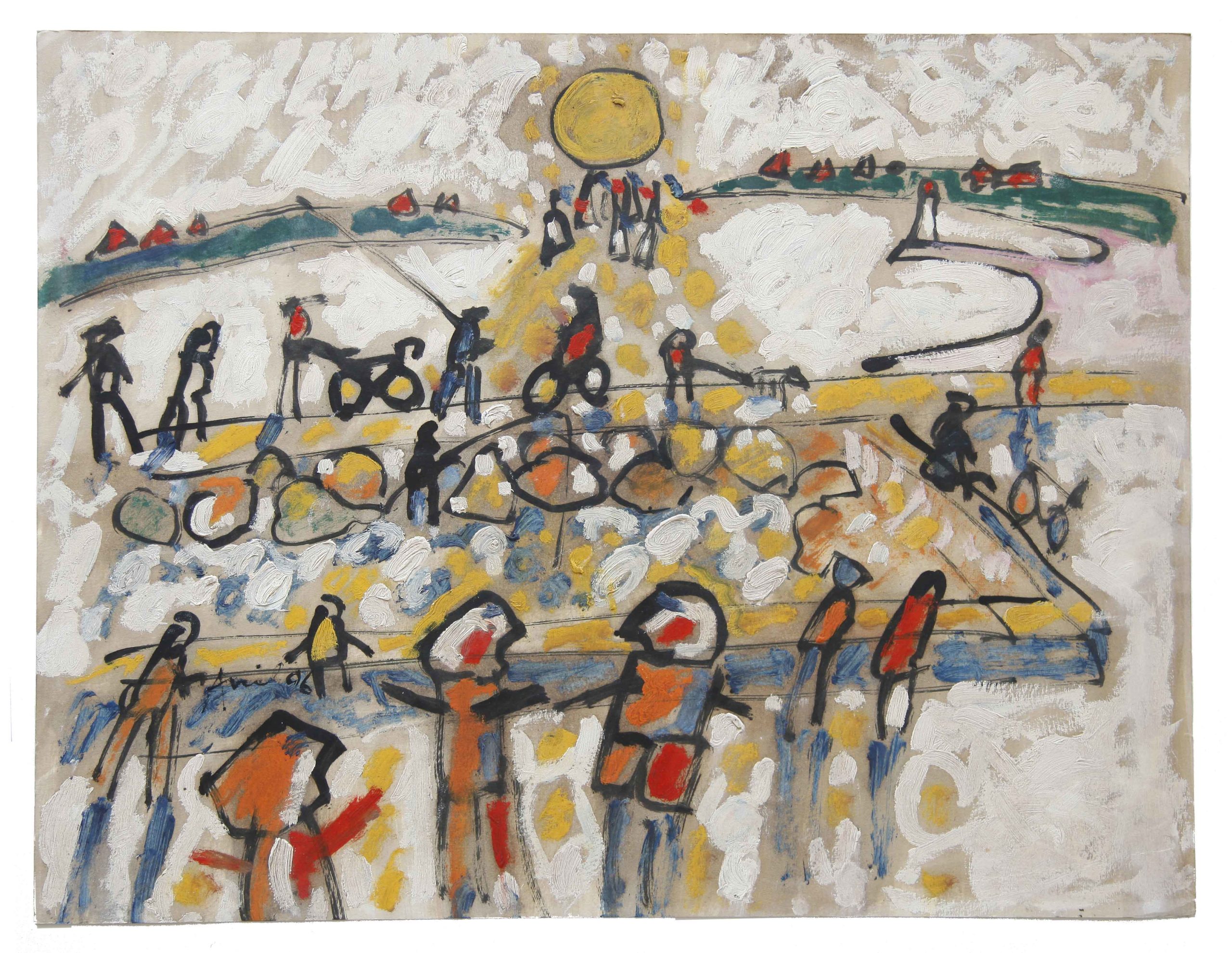 Royan n°3, Huile sur papier, 50 × 65 cm, 1996