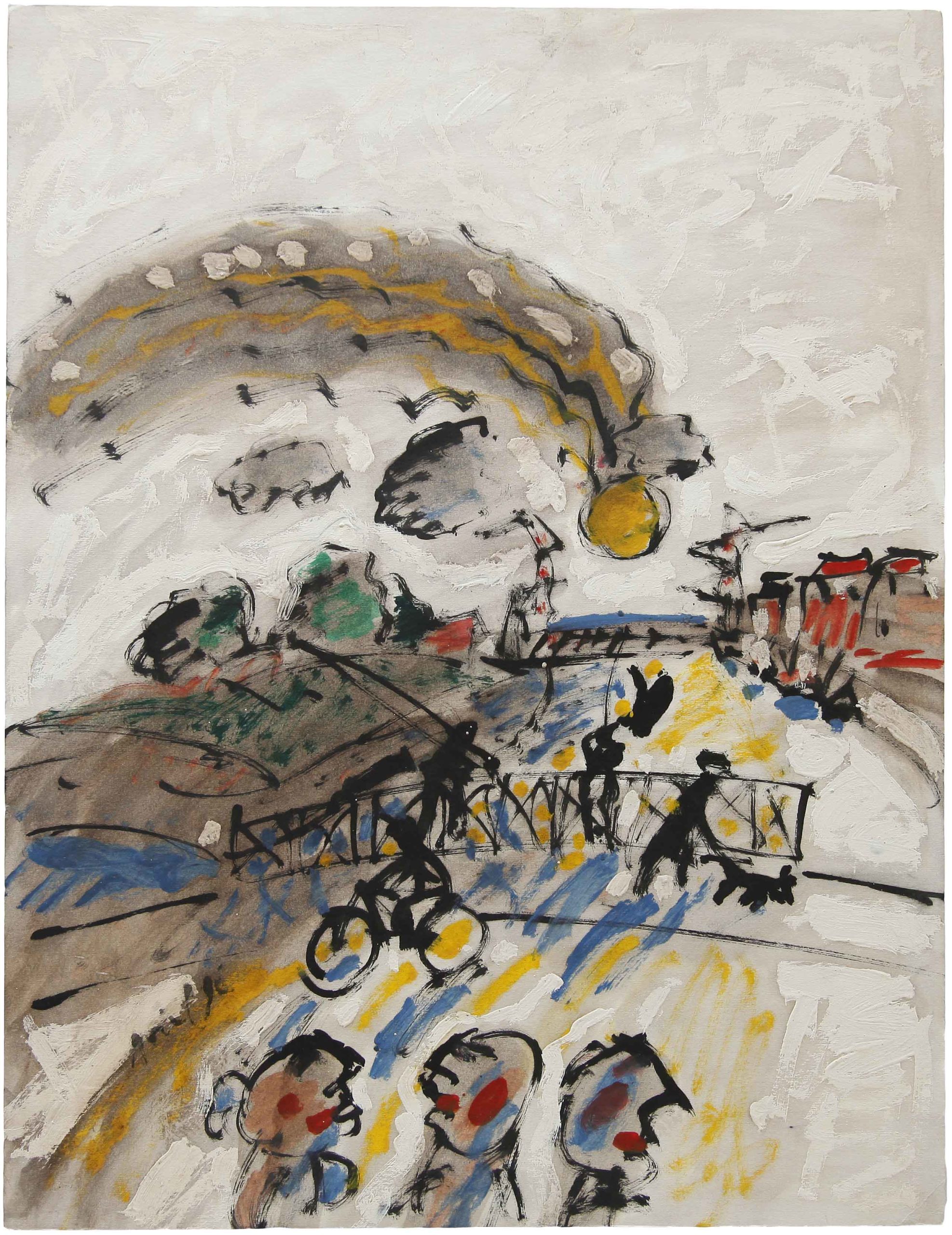 Sète n°1, Huile sur papier, 65 × 50 cm, 1996