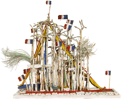 Bateau n°1, Sculpture, asssemblage de bois peint, 50 × 70 cm, 2008