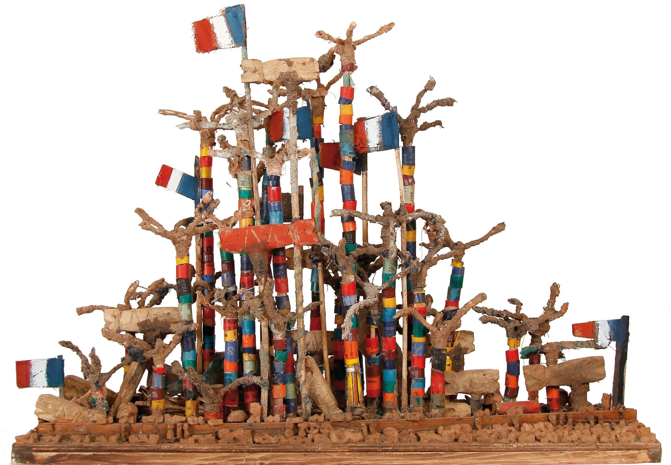 Bateau n°3, Sculpture, asssemblage de bois peint, 50 × 70 cm, 2008