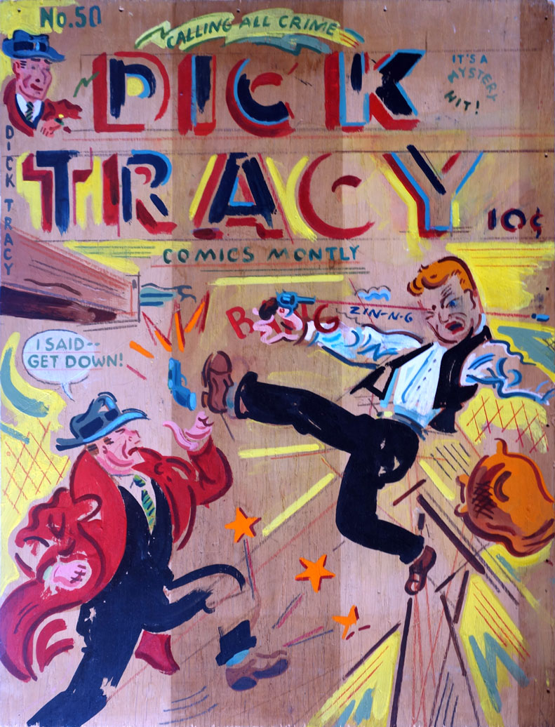 Dick Tracy old school, Technique mixte sur panneau, 36 × 30 cm, 2006