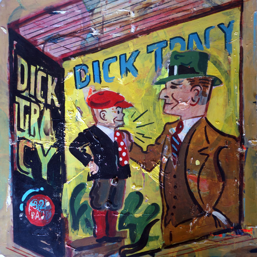 Dick Tracy n°2, Technique mixte sur panneau, 50 × 50 cm, 2004
