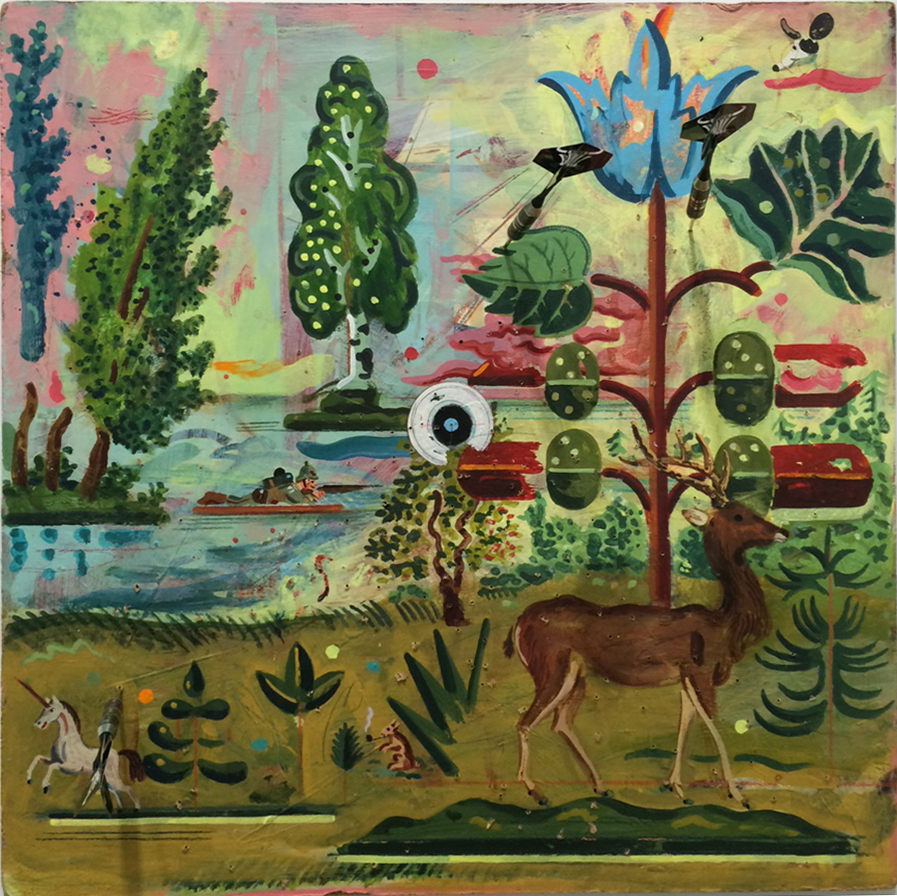 Cible cerf, Technique mixte, 50 × 50 cm, 2012