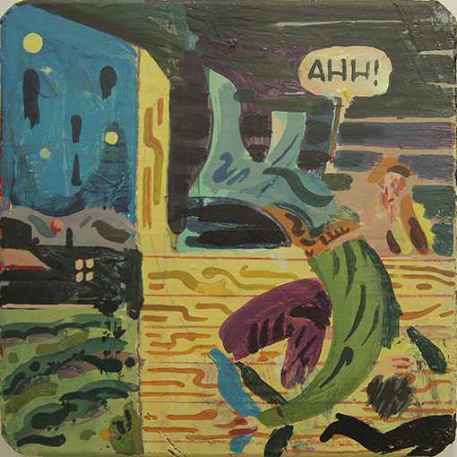 Cible n°12, -2015. Technique mixte, 18 × 18 cm, 2004