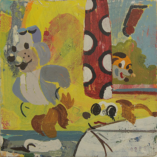 Cible n°14, -2015. Technique mixte, 18 × 18 cm, 2004
