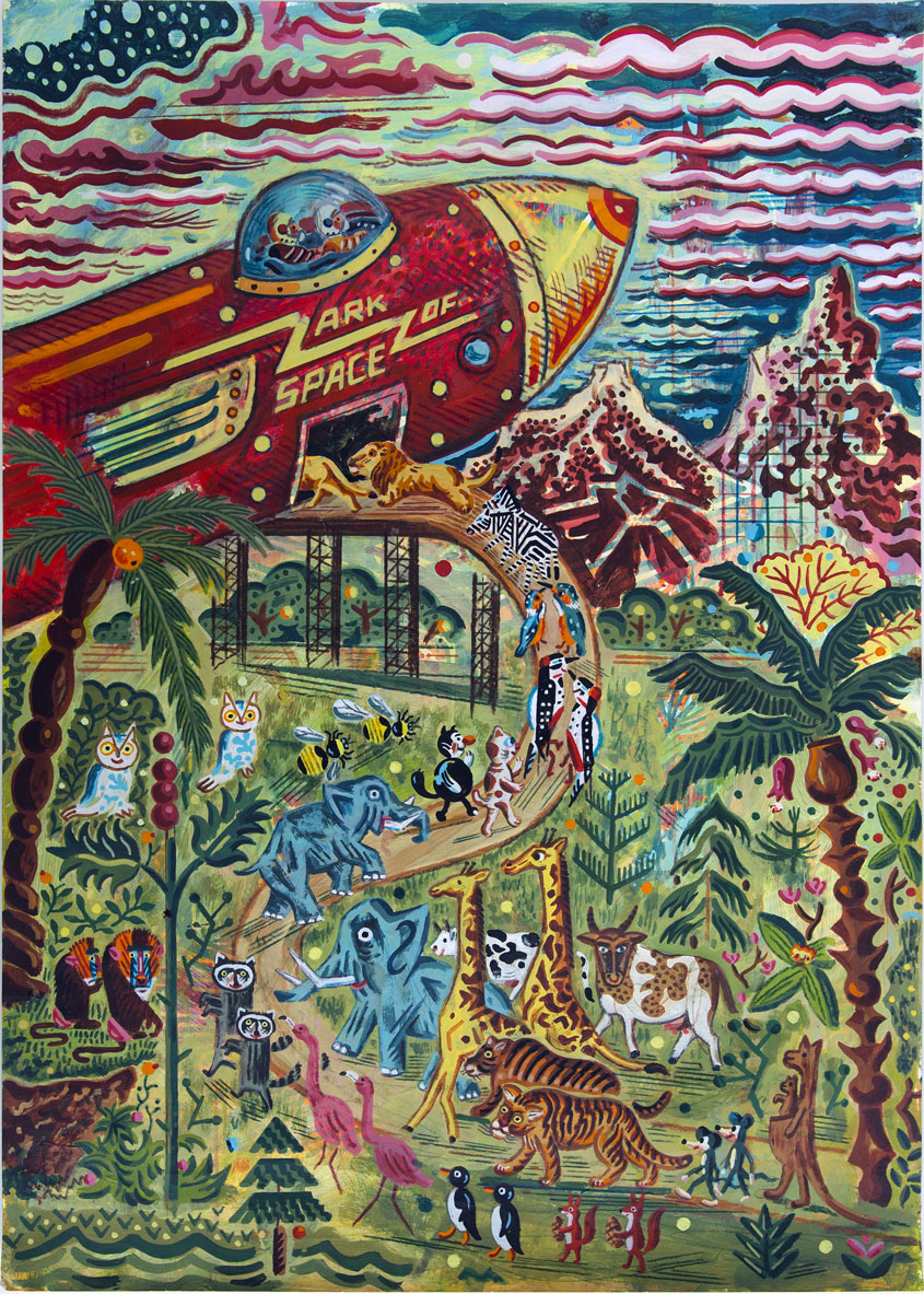 Fuite dans l'avenir, Technique mixte, 70 × 50 × 3 cm, 2014