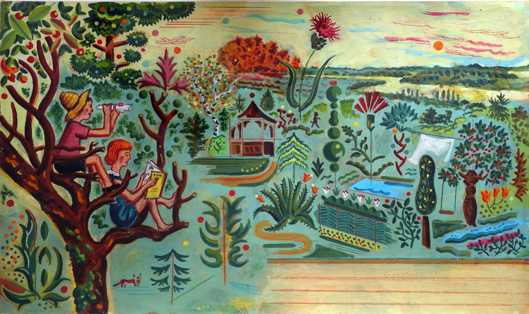 Jardin n°1, Technique mixte, 38 × 64 cm, 2013