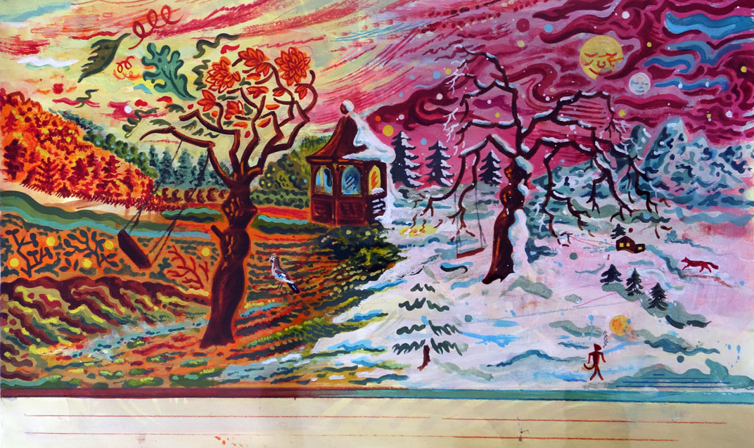 Jardin n°3, Technique mixte, 38 × 64 cm, 2013
