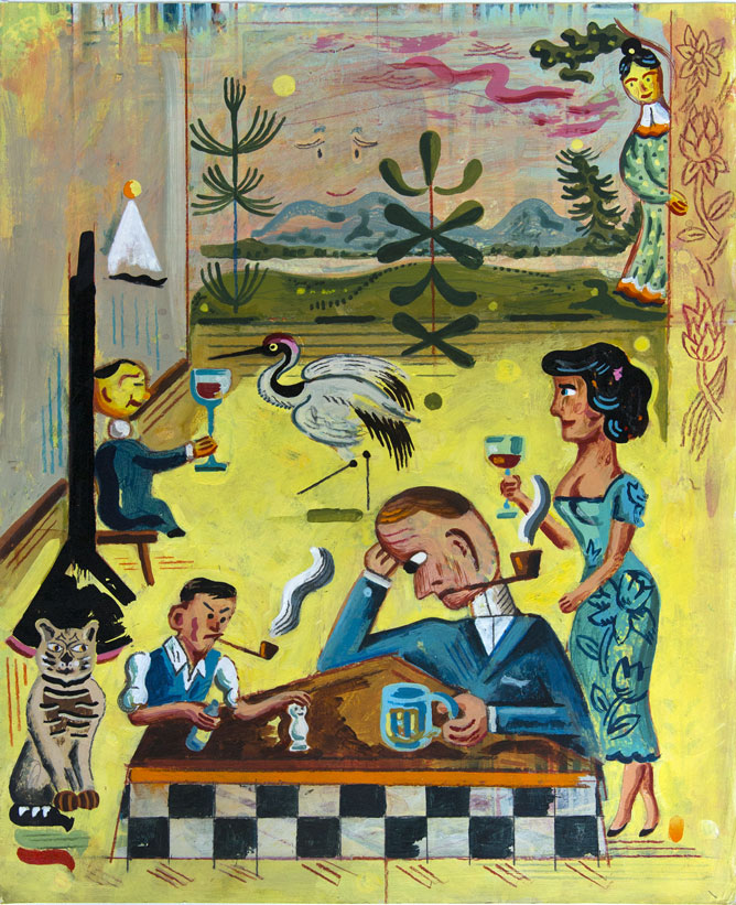 Jeu d'échec, Technique mixte, 43 × 35 cm, 2015