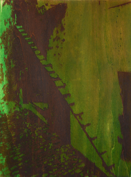 Echelle à chat n°1, Encre sur bois, 40 × 30 cm, 2013
