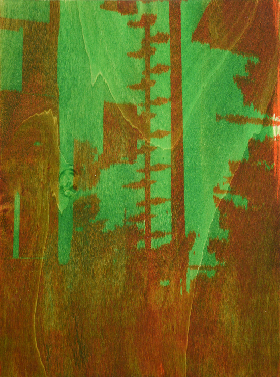 Echelle à chat n°5, Encre sur bois, 40 × 30 cm, 2013