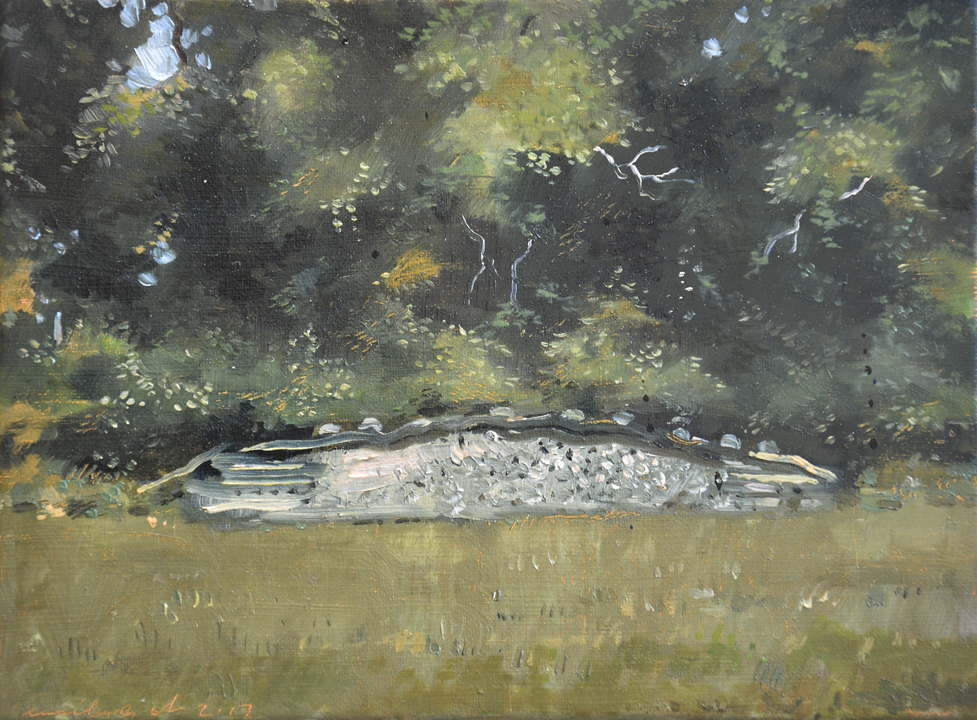 Dégâts de forêt n°2, Huile sur toile, 18 × 24 cm, 2013