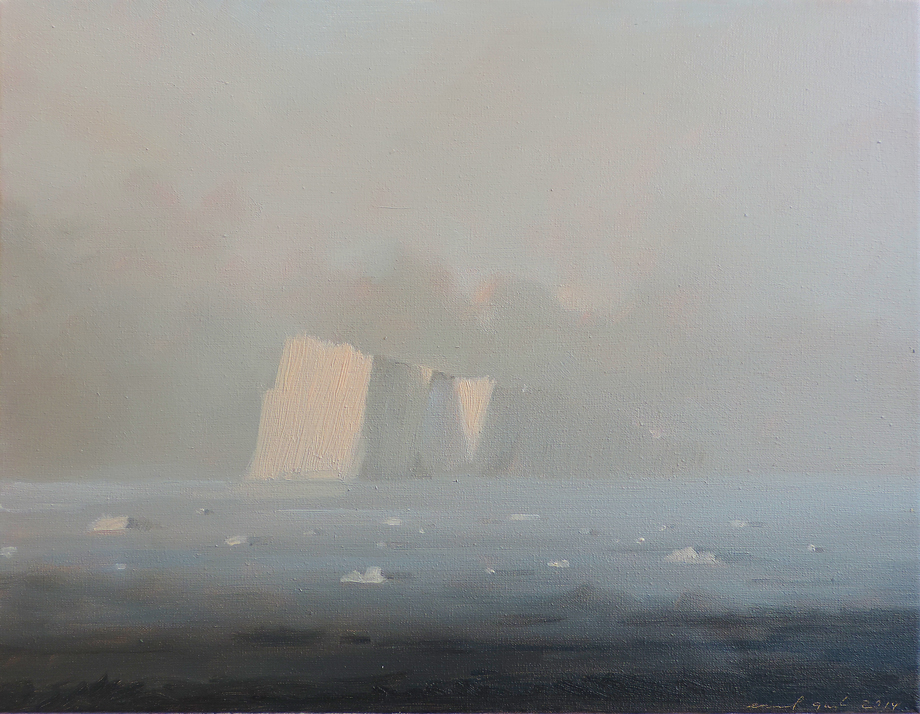 Iceberg n°3, Huile sur toile, 27 × 35 cm, 2014