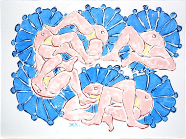 Les visions d'un colibri V1, Aquarelle sur papier, 57 × 76 cm, 2013
