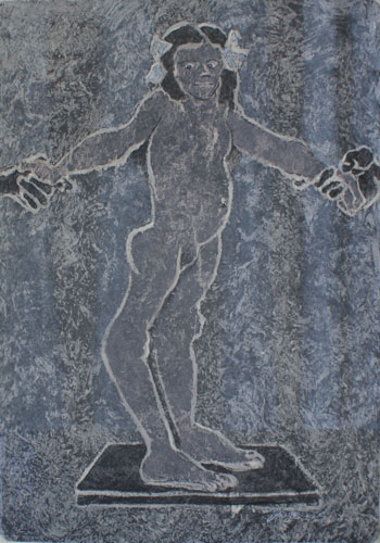 Les danseurs immobiles n°1, -2010. Huile et alkyde sur papier cristal, 100 × 70 cm, 2009