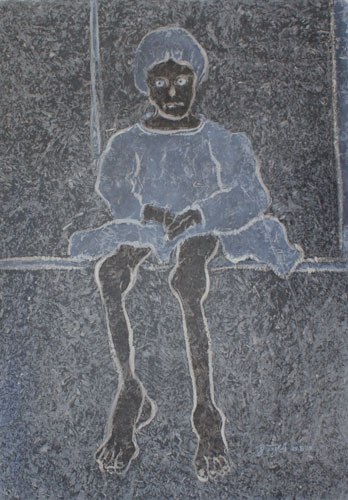 Les danseurs immobiles n°3, -2010. Huile et alkyde sur papier cristal, 100 × 70 cm, 2009
