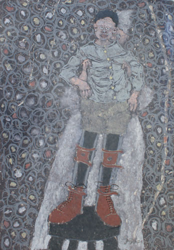 Les danseurs immobiles n°5, -2010. Huile et alkyde sur papier cristal, 100 × 70 cm, 2009