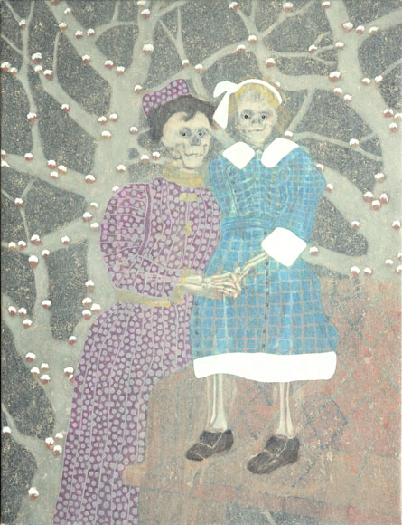 Regarde !, Huile et alkyde sur feuilles de chanvre marouflées sur toile, 116 × 89 cm, 2012