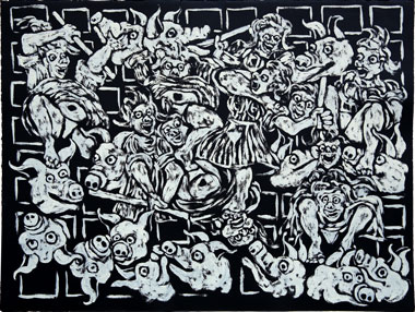 Un accord a enfin été trouvé, Huile et alkyde sur toile, 57 × 76 cm, 2013