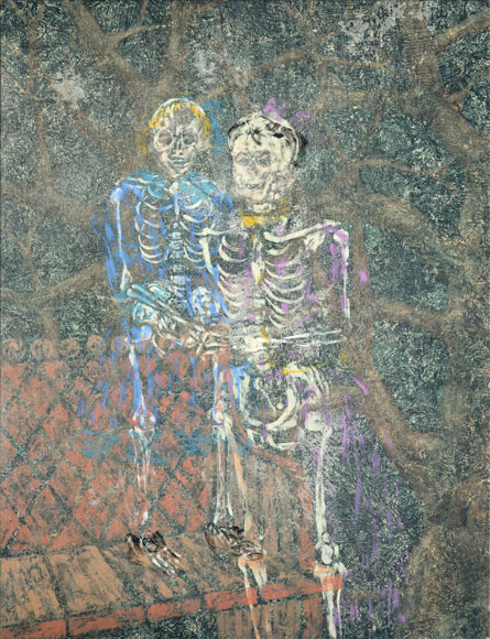 Sans titre, Huile et alkyde sur feuilles de chanvre marouflées sur toile, 116 × 89 cm, 2012
