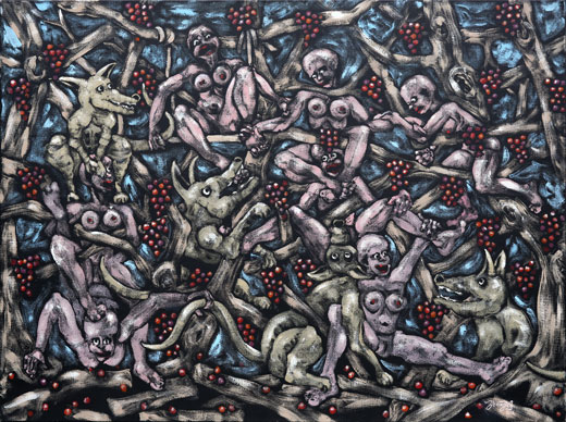 Mais ils avaient dit que c'était pour de faux, Huile et alkyde sur toile, 97 × 130 cm, 2013