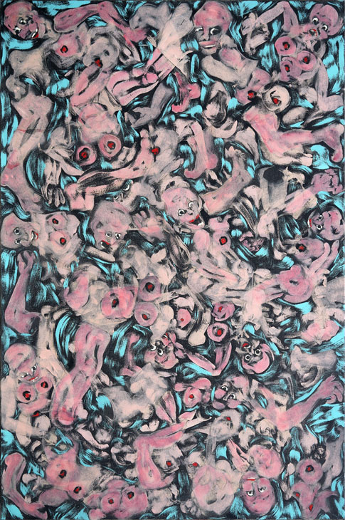 Moi non plus je ne sais pas nager !, Huile et alkyde sur toile, 146 × 97 cm, 2013