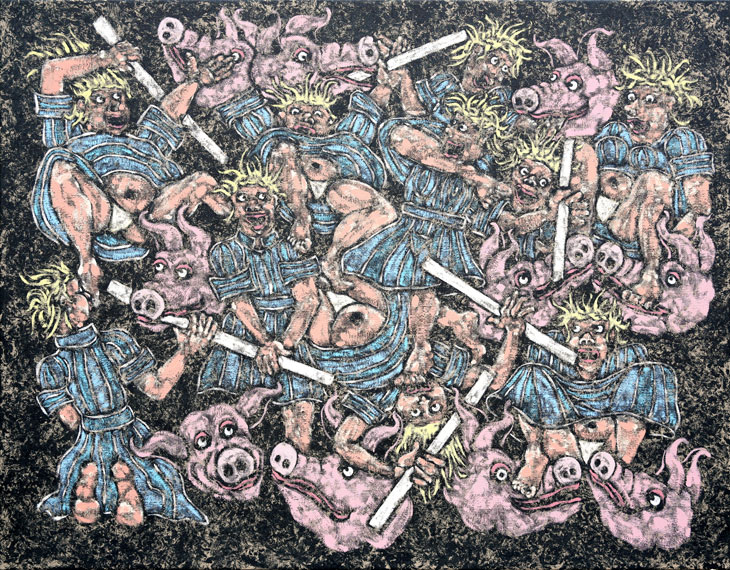 Réunion préliminaire, Huile et alkyde sur toile, 114 × 146 cm, 2013