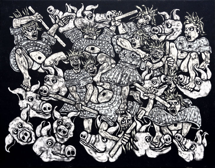 Un accord à enfin été trouvé, Huile et alkyde sur toile, 114 × 146 cm, 2013