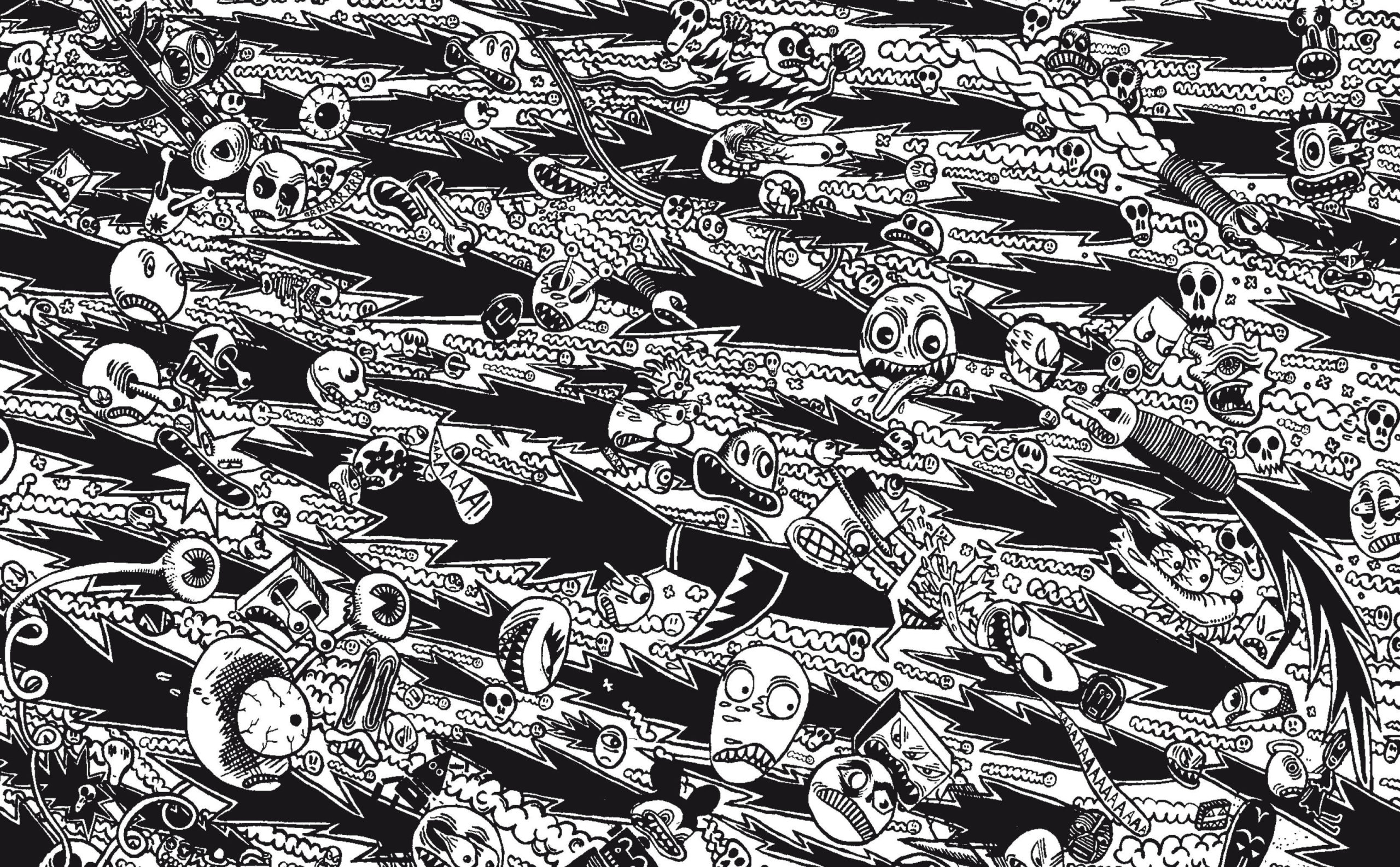 Bastokalypse, -2010. Peinture acrylique noir sur toile, 100 × 160 cm, 2007
