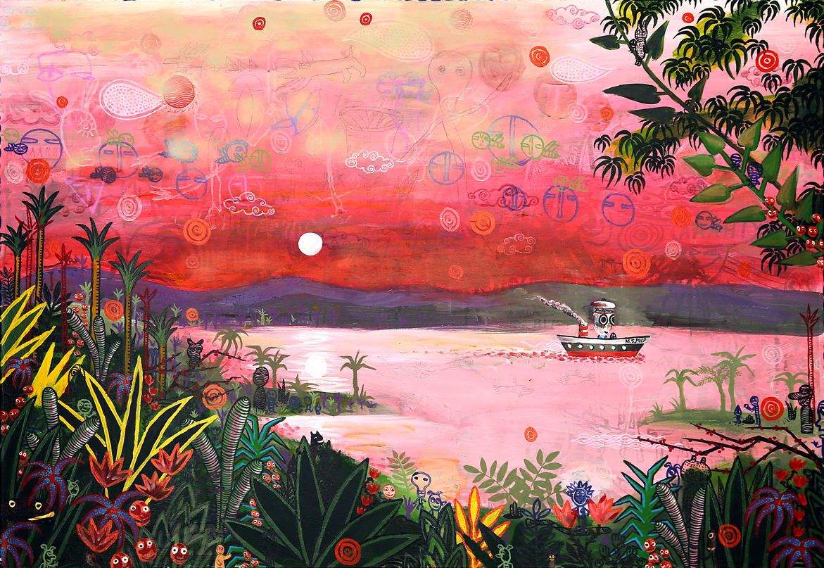 MS Pulp à la recherche de nouvelles terres, Technique mixte sur toile, 90 × 130 cm, 2010