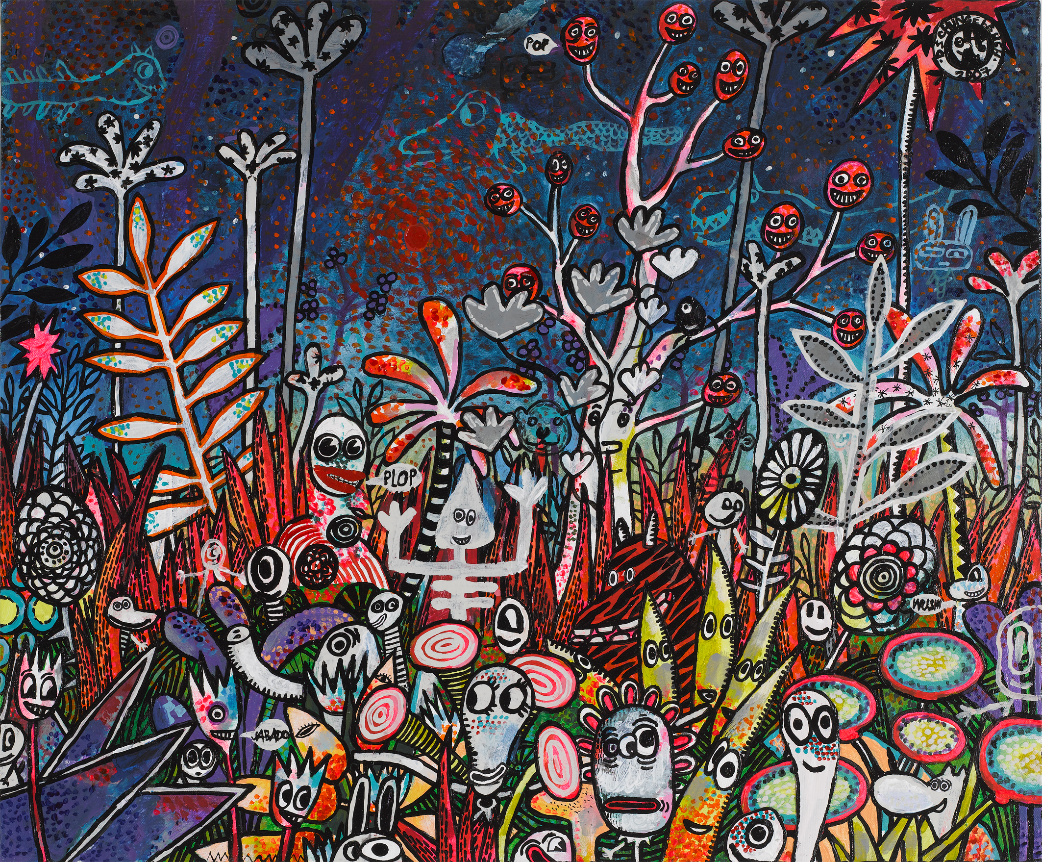 Paradis fantastique, Technique mixte sur toile, 50 × 60 cm, 2008