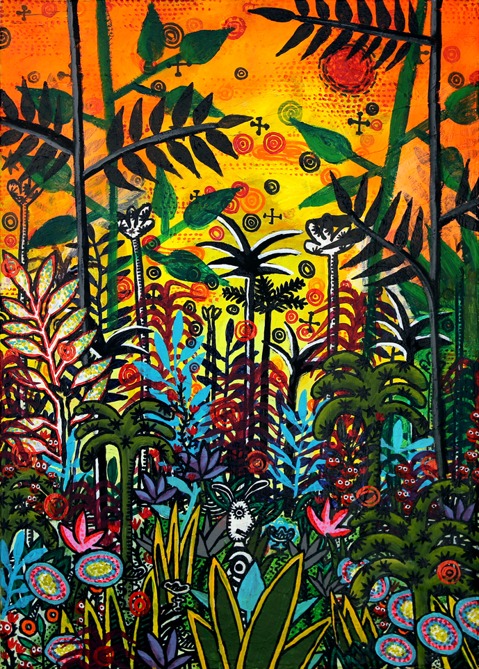Petite bête sauvage, Technique mixte sur toile, 70 × 50 cm, 2010