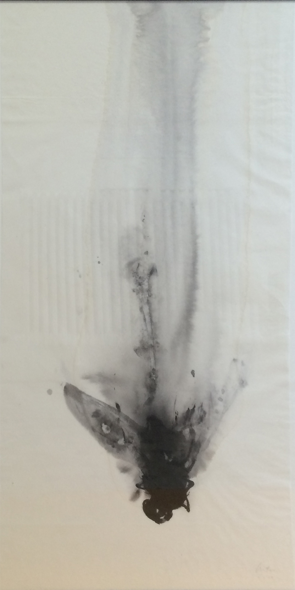 À tire d'aile, Encre sur papier Xuan, 100 × 50 cm, 2015