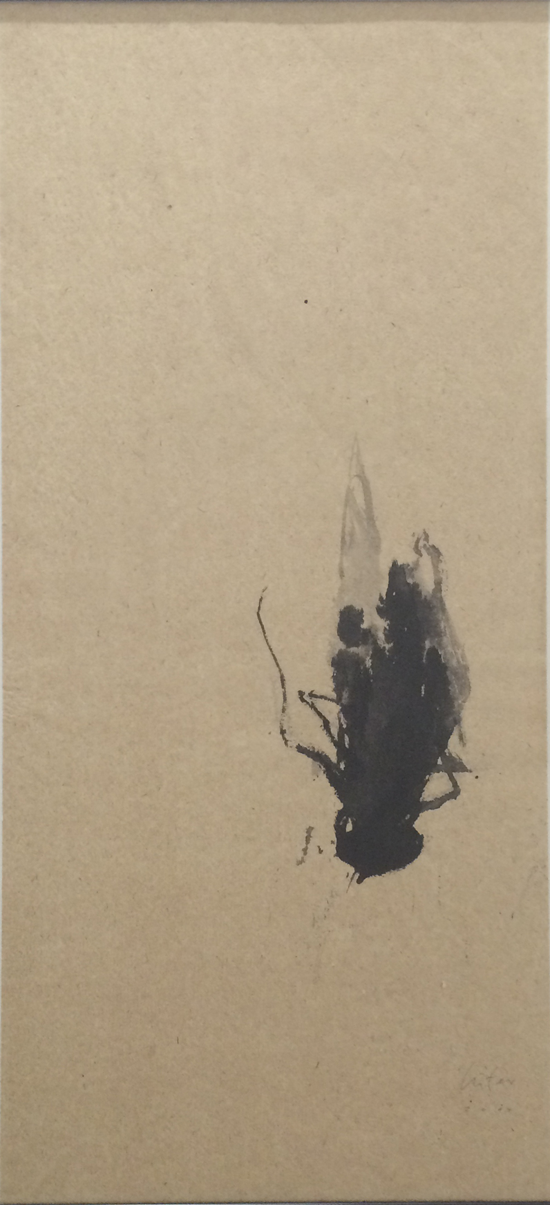 Dans les sables n°2, Encre sur papier Xuan, 70 × 32 cm, 2014