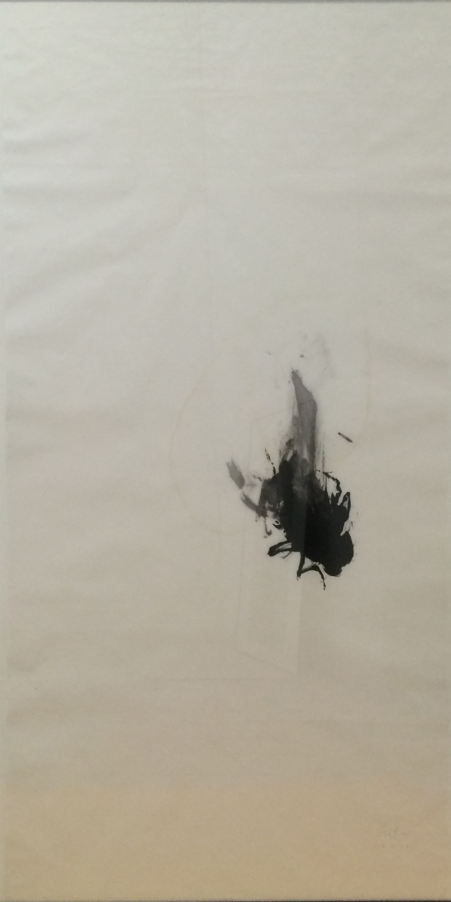 Emportée, Encre sur papier Xuan, 100 × 50 cm, 2015