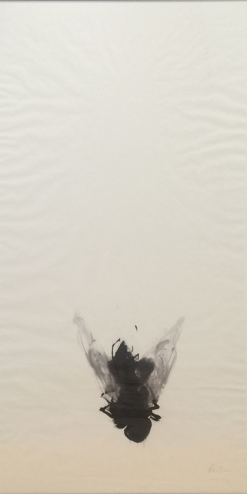 En chute libre, Encre sur papier Xuan, 10 × 50 cm, 2015